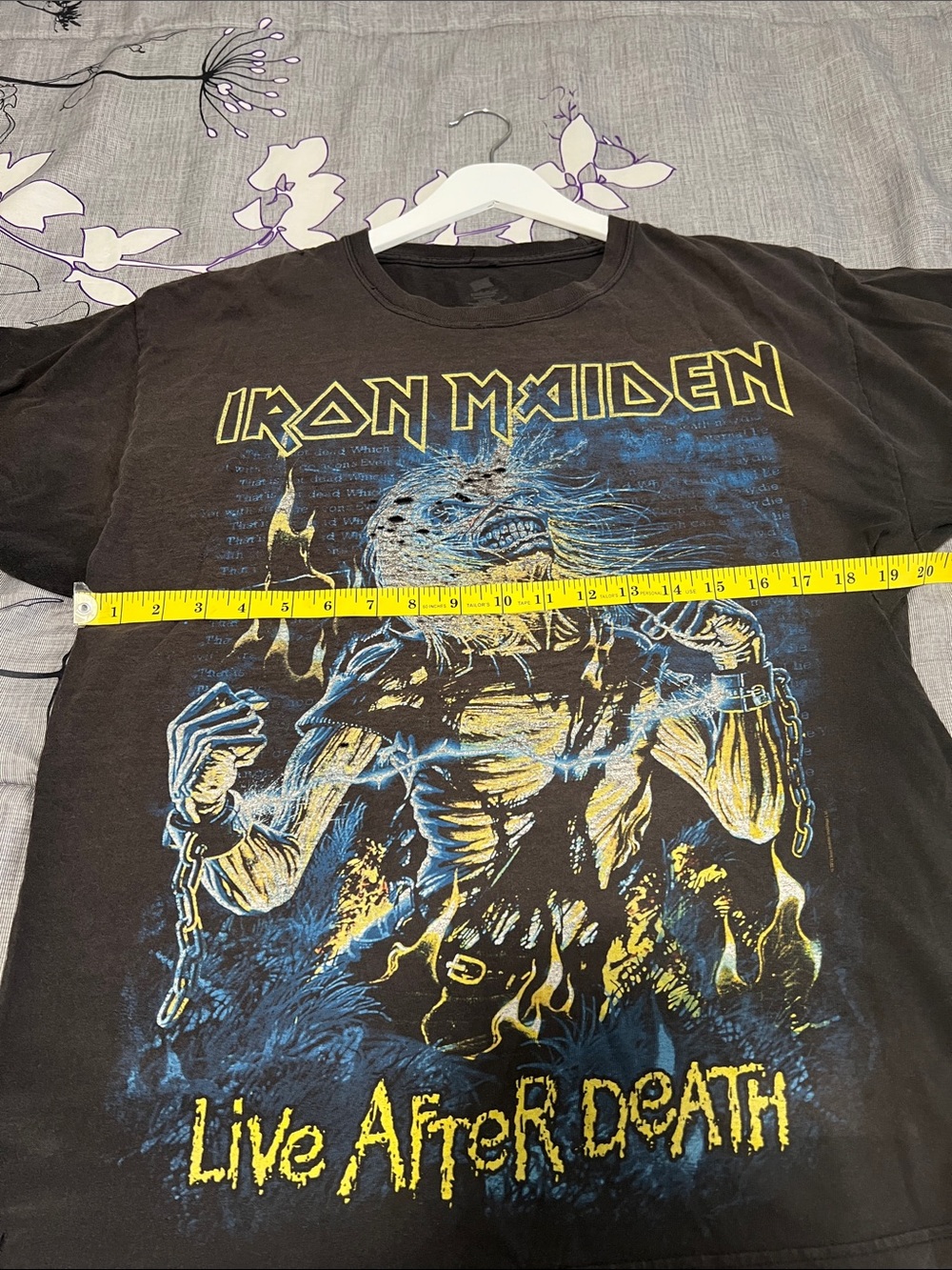 Hanes Iron Maiden- Live After Death Perfectly Distressed Graphic Tee - Picture 5 of 12
